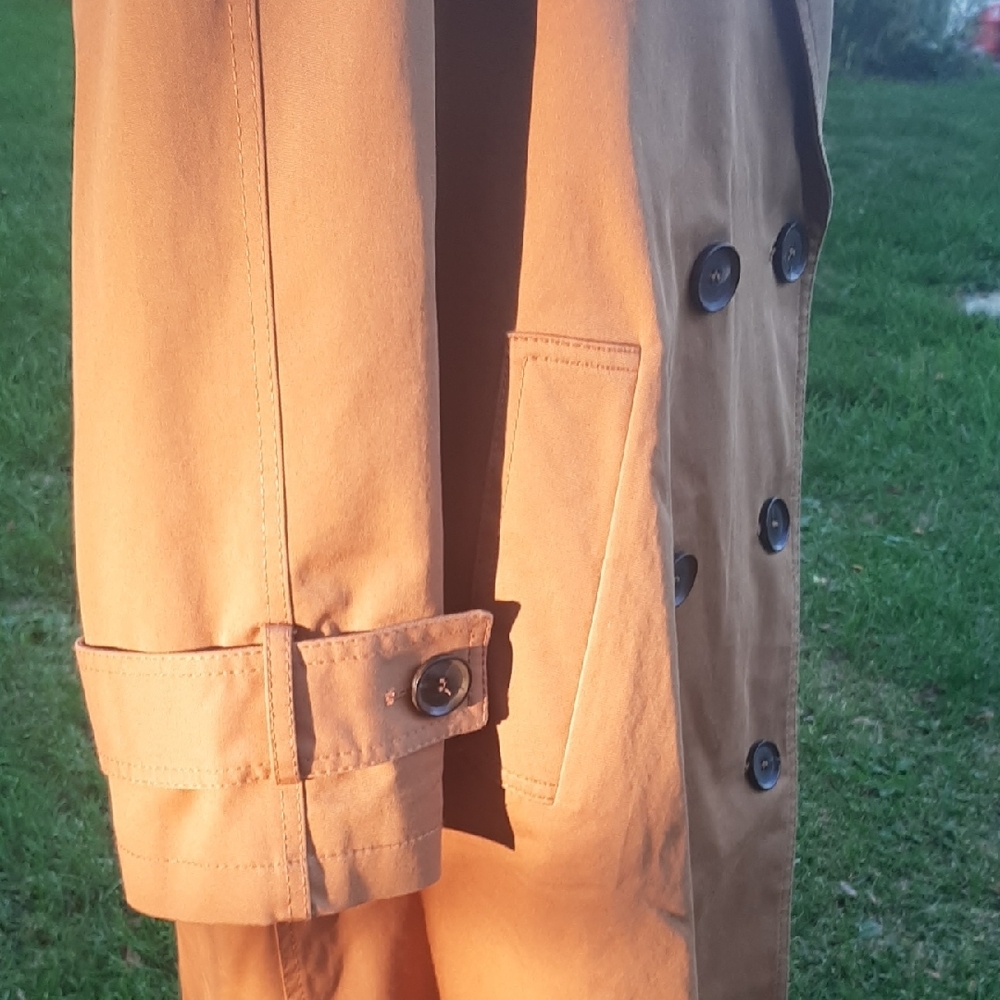 Zara NWOT Classic Caramel🟤Double Breasted Trench Coat🧡SIZE Oversized Small - Picture 9 of 14
